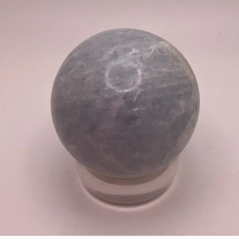 POW1 Beautiful Blue Calcite Stone Sphere Orb Ball 56.7mm