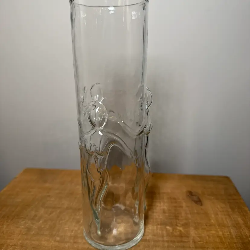 Libbey "La Femme" Embossed Dancing Women Glass Vase