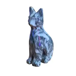 Gray and White Stone Cat