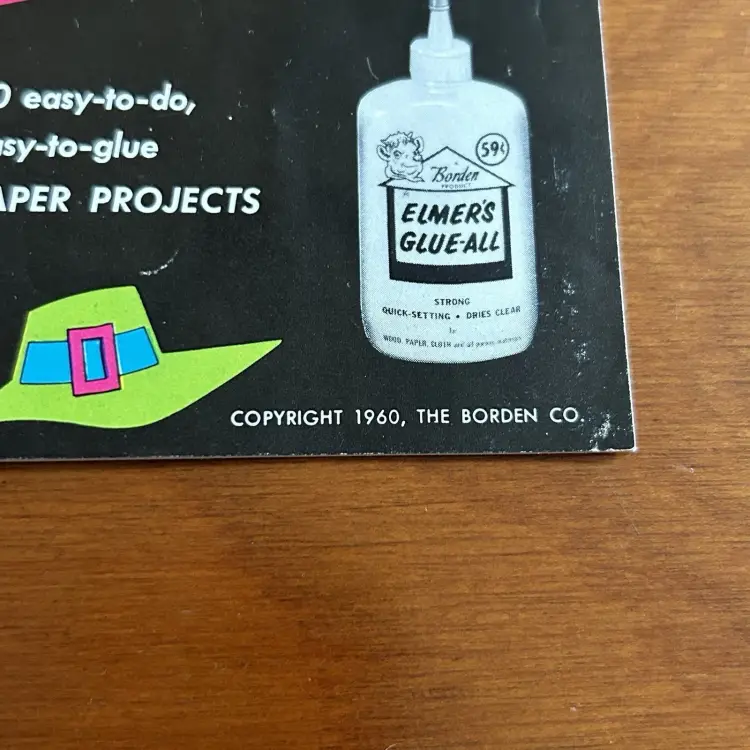 Elmers Wonderful World Of Paper Fun 1960 Vintage Kids Craft Booklet