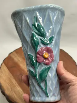 Mid Century Floral Design Wall Pocket