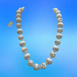 Vintage Japan Single Strand White Satin Texture Bead Lightweight 19” Necklace NOS