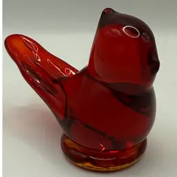 Vintage Cardinal of Love Titan Art Glass 1996 signed W. Ward