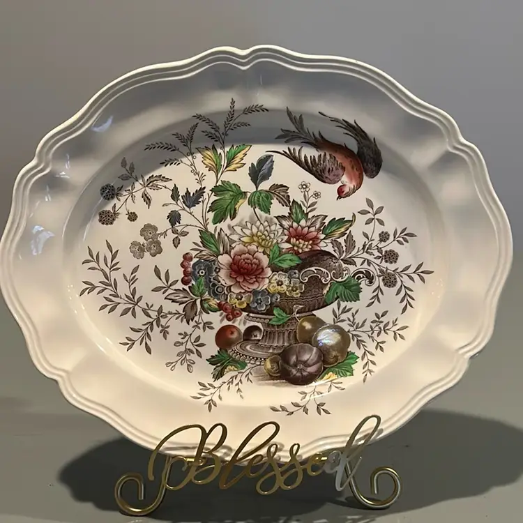 Vintage Hampshire Ceramic Platter 15.5 X 12.5 Inches made in England