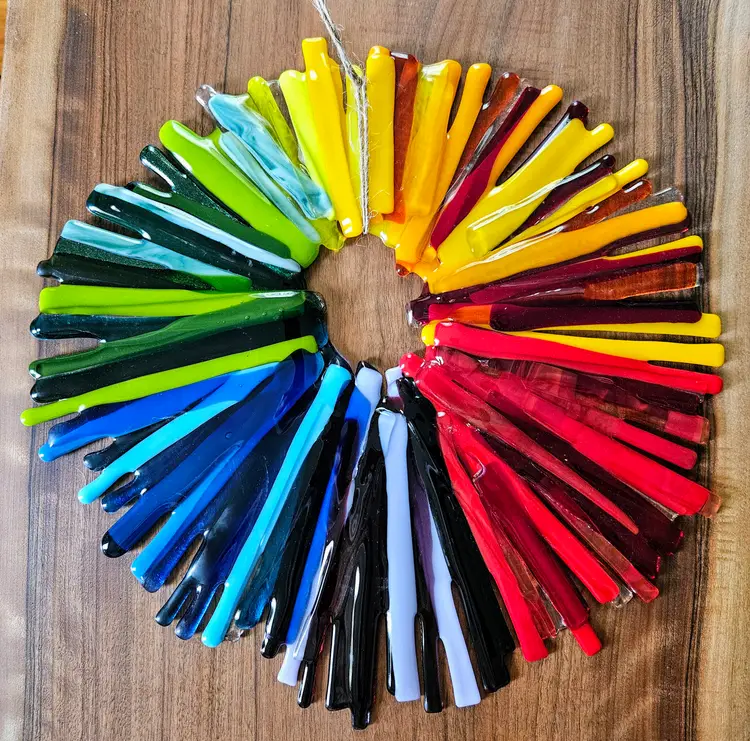 Fused Glass Rainbow Swirl 12"  FREE SHIPPING