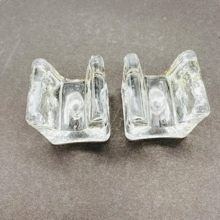 #3407a  Pair of Juhava Ri-Jalka Finland Napkin Candle Holders MCM (Choice of 3 sets) Bottom Pair in Main Photo