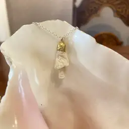 Sea Shell Spiral Artisan Made Pendant Handcrafted Sea Shell Necklace 3/8 in x 1 in