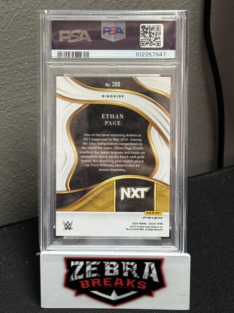 2024 Panini Select WWE Ethan Page #300 Zebra Print PSA 9 Case Hit