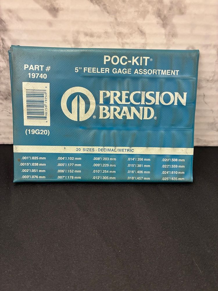 *READ Precision Brand 19740 Poc-kit 5" Feeler Gage Assortment Missing/Damage