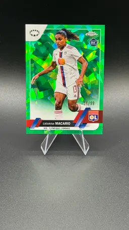 Catarina Macario 2022/23 Topps Chrome Sapphire UEFA Women Green Lyon 34/99
