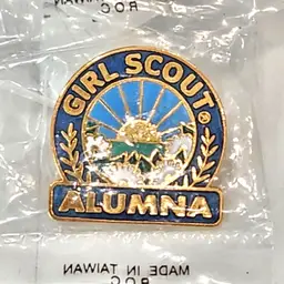 Girl Scouts Alumna Pin Gold Tone w/Sunrise 80s/90s NEW Sealed