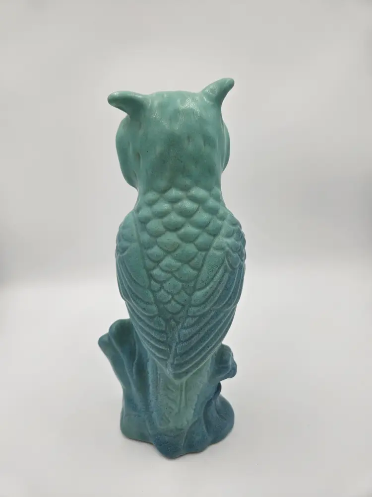 Van Briggle Turquoise Owl Signed M.K. Colo Spgs