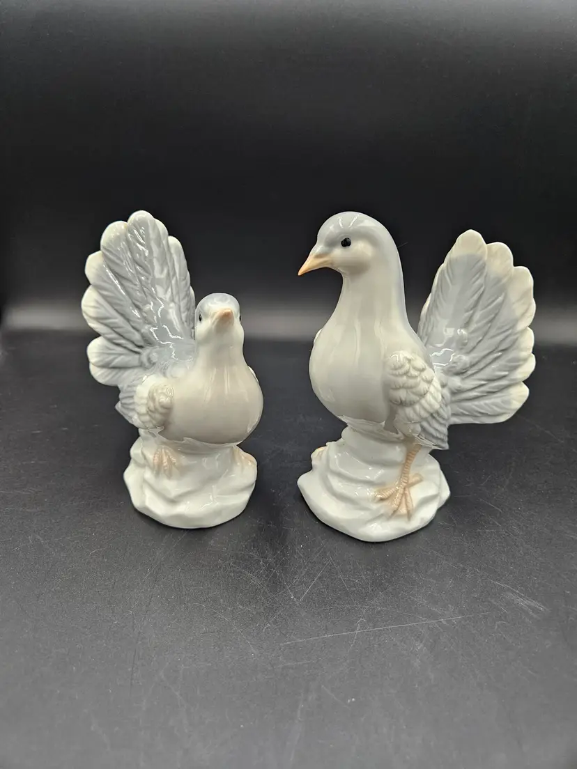 #A29 Otigiri Made in Japan Dove Figurines Set of 2  #1983