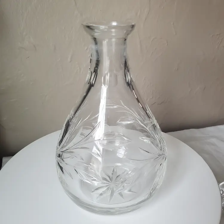 Large Crystal Decanter Rose Motif