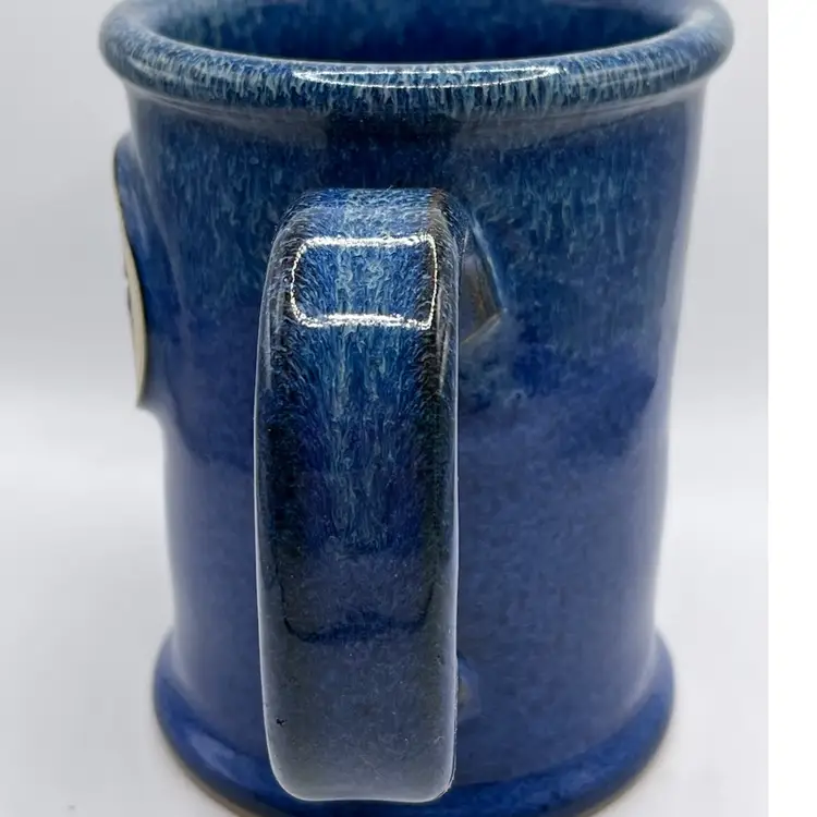 Mystic Monk Double Handled Blue Coffee Mug By Sunset Hill Stoneware