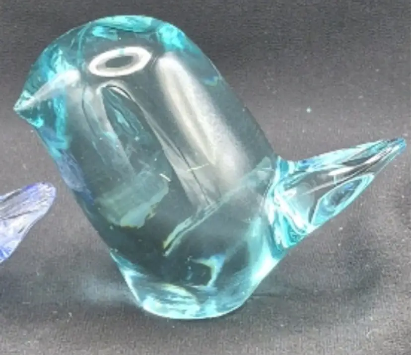Cool Vintage Light Blue Art Glass Bird - 3 Inches Tall - No Chips or Cracks