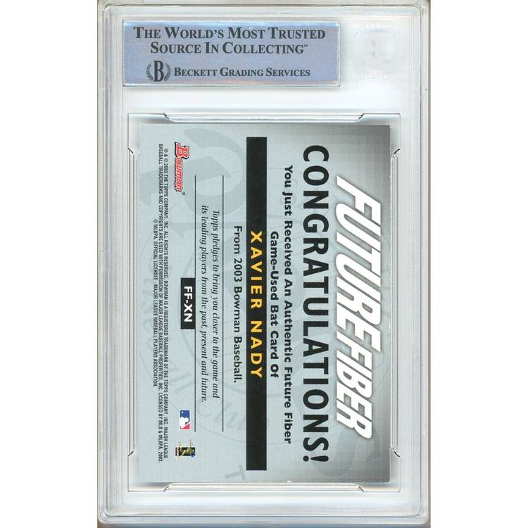 Xavier Nady San Diego Padres Auto 2003 Bowman Future Fiber Bats Signed