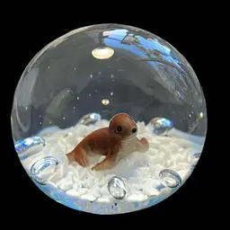 #01 - Gibson 1997 Lampwork Brown Seal Paperweight