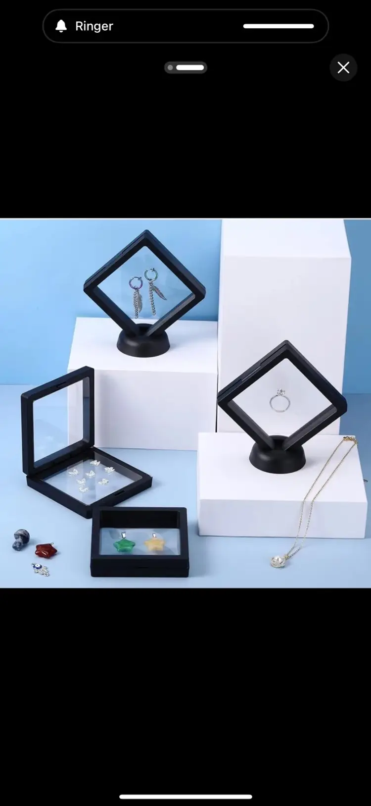 3D Floating Display Case PE Film Jewelry Storage Box Coins Display