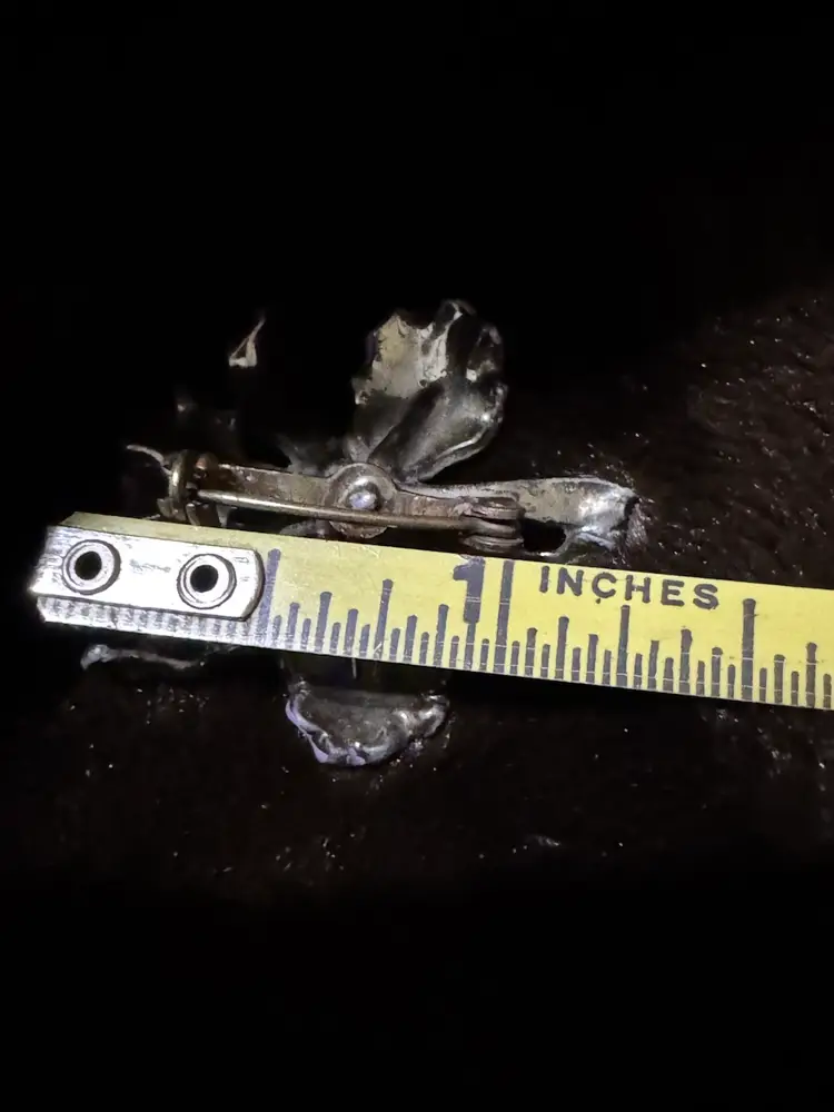 Antique French Art Nouveau orchid brooch pin