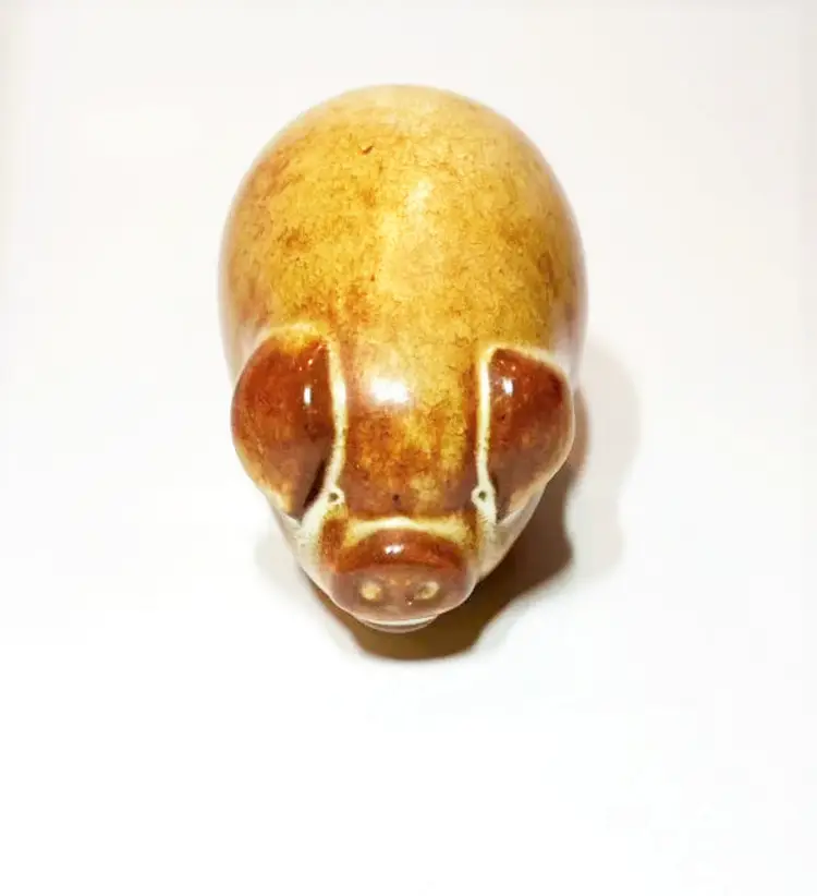 Artist Made Mama Pig Art Nicodemus EJ (Ellen Jennings) Pottery Hand Made Art Mama Pig Collector's Item | Vintage Pig Figurine Nicodemus