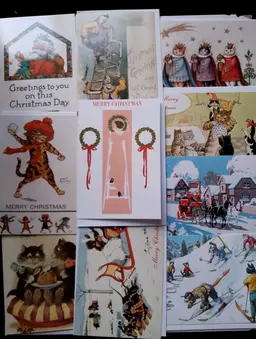 10 x Vintage Design Christmas Cards Random Pack #19