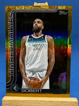 2025-26 Topps Rudy Gobert #111 Gold Tip Off Foil /50 Minnesota Timberwolves