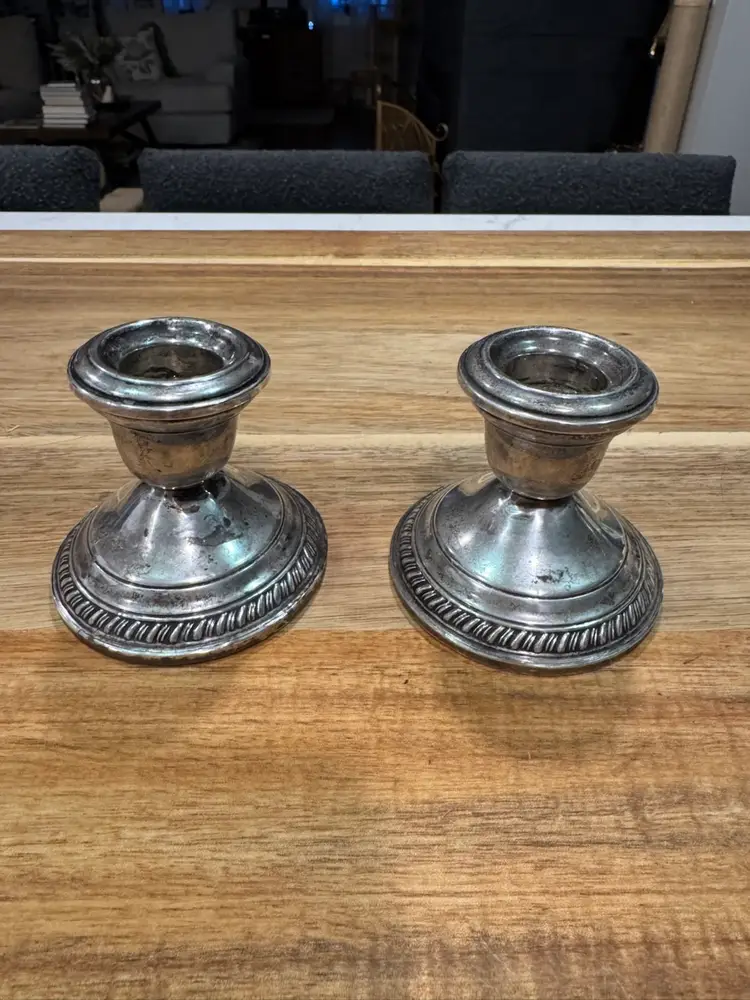 Antique Sterling Candlestick Holders