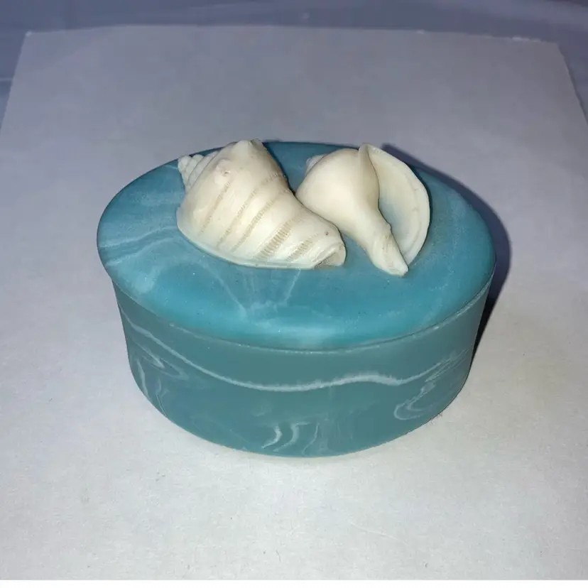 #01 Trinket Box Design Gifts Ocean Theme Soapstone 3” Long x 2” Wide x 2” Tall!