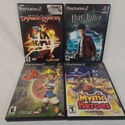 Lot of 4 PlayStation 2 Games - Dragon Quarter Jak Harry Potter Mystic Heroes