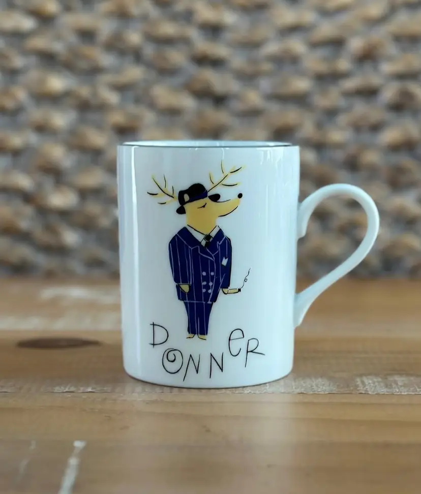 Pottery Barn Reindeer Mug Cup Reindeer Donner Christmas Holiday