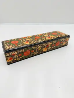 Dana - Russian Lacquer Style Long Lidded Wood Box