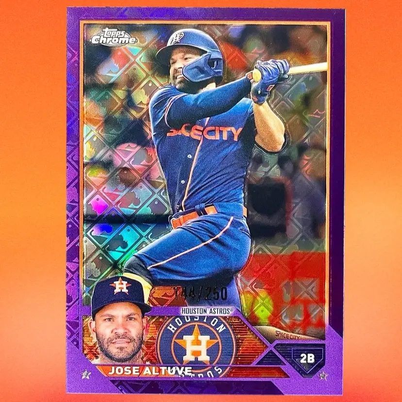 Jose Altuve /250 Purple Refractor - 2023 Topps Chrome Logofractor - Houston Astros