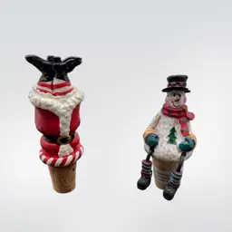 Bottle Stoppers Santa & Snowman (set of 2)