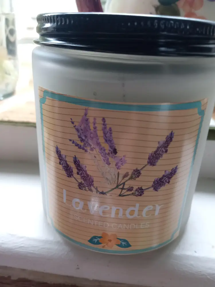 #02 Lavender Scented Candle Approx inches Tall  Brand New