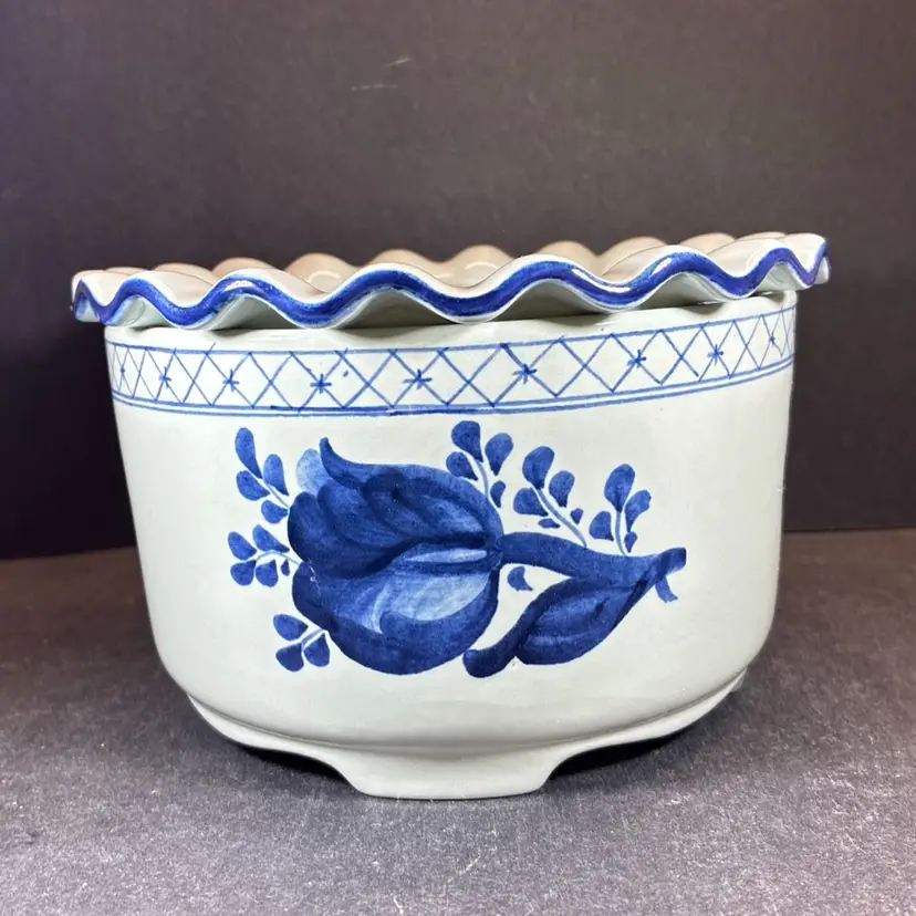 Royal Copenhagen Blue  Floral Flowers Tea Pot Warmer 1872 EUC