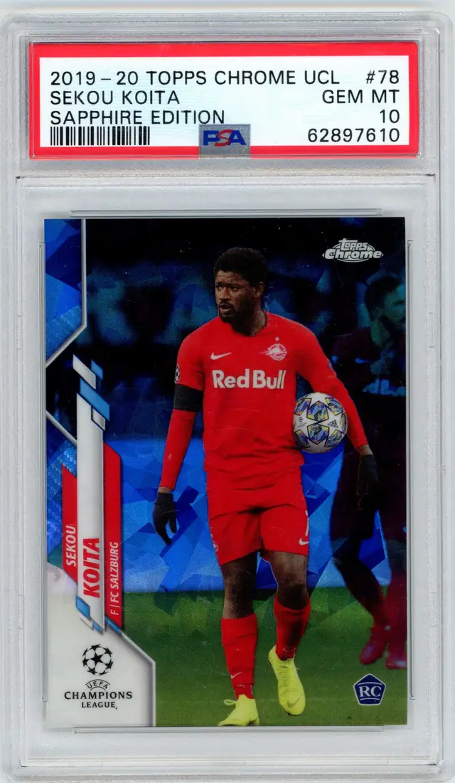 2019-20 Topps Chrome UCL SEKOU KOITA #78 Sapphire Edition FC SALZBURG PSA 10 GEM MT