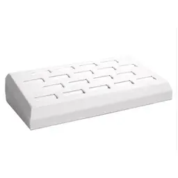 18 Slot White Leatherette Jewelry Ring Display Tray #02