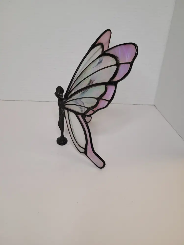 Vintage Butterfly Fairy Stained Glass Statue Stained Glass Sculpture