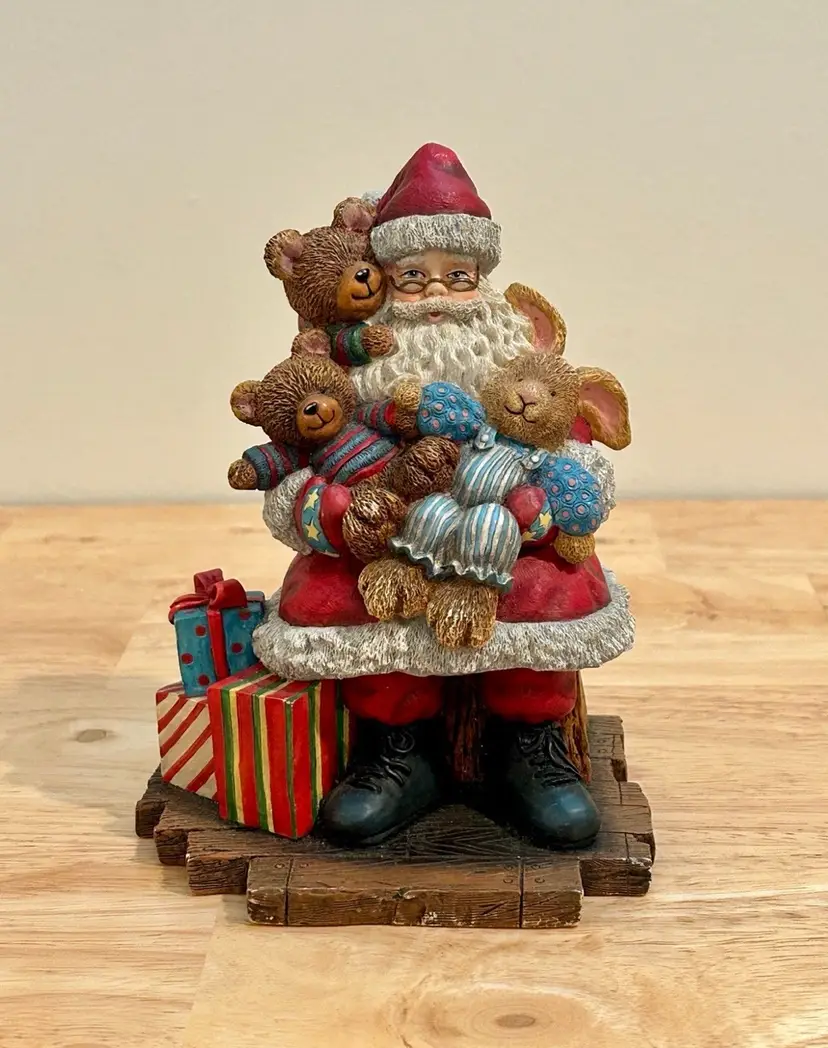 Vtg Lang & Wise Christmas Figurine Santa And Chester 1st Edition 1999 #13