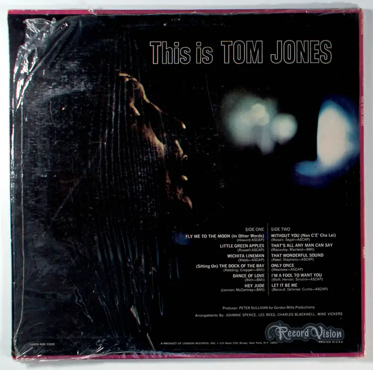 Tom Jones - This Is (1969) Vinyl LP • Fly Me to the Moon, Wichita Lineman