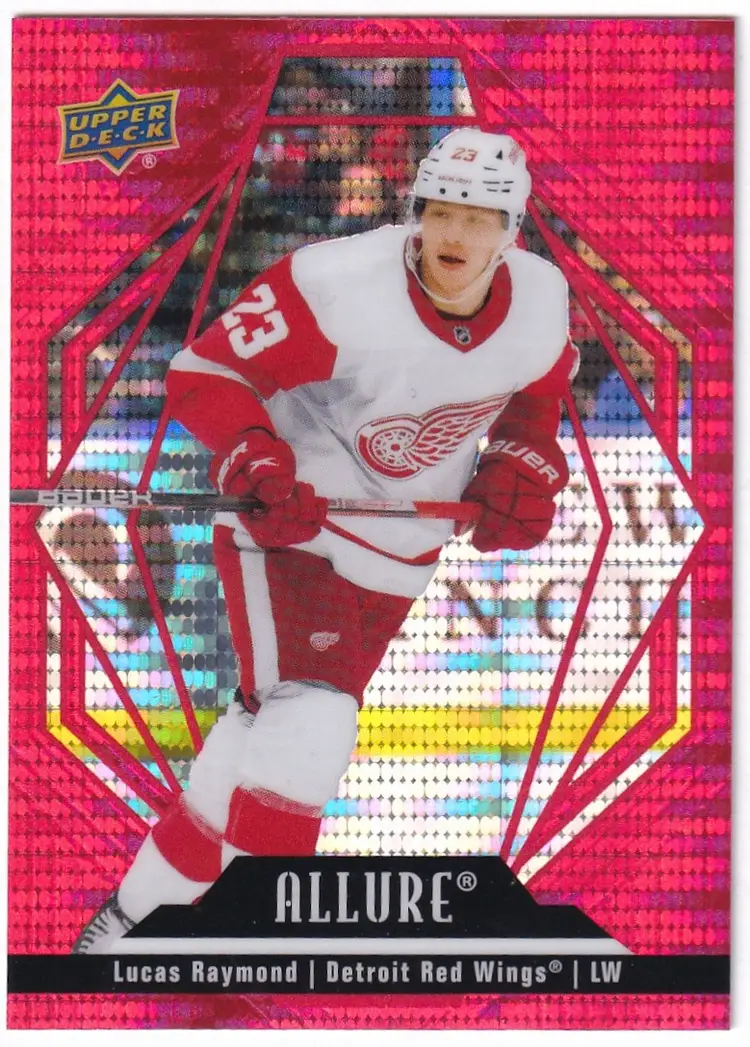 2022-23 Upper Deck Allure Red Rainbow #43 Lucas Raymond Detroit Red Wings Hockey Card