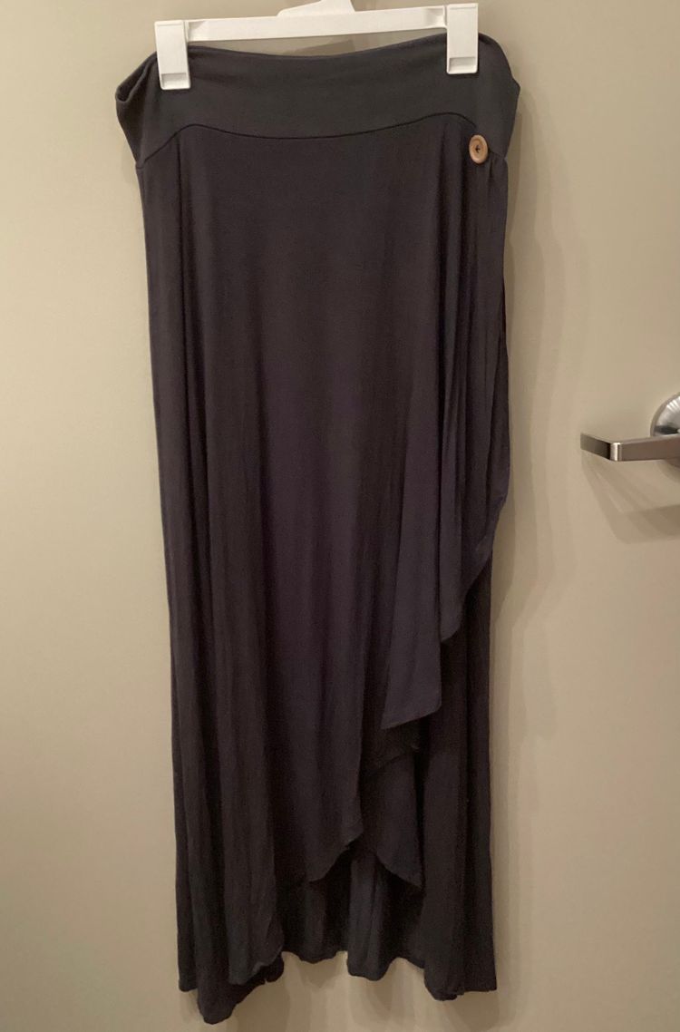 Matilda Jane Joanna Gaines Sweet & Simple Faux Wrap Maxi Skirt Grey EXTRA LARGE