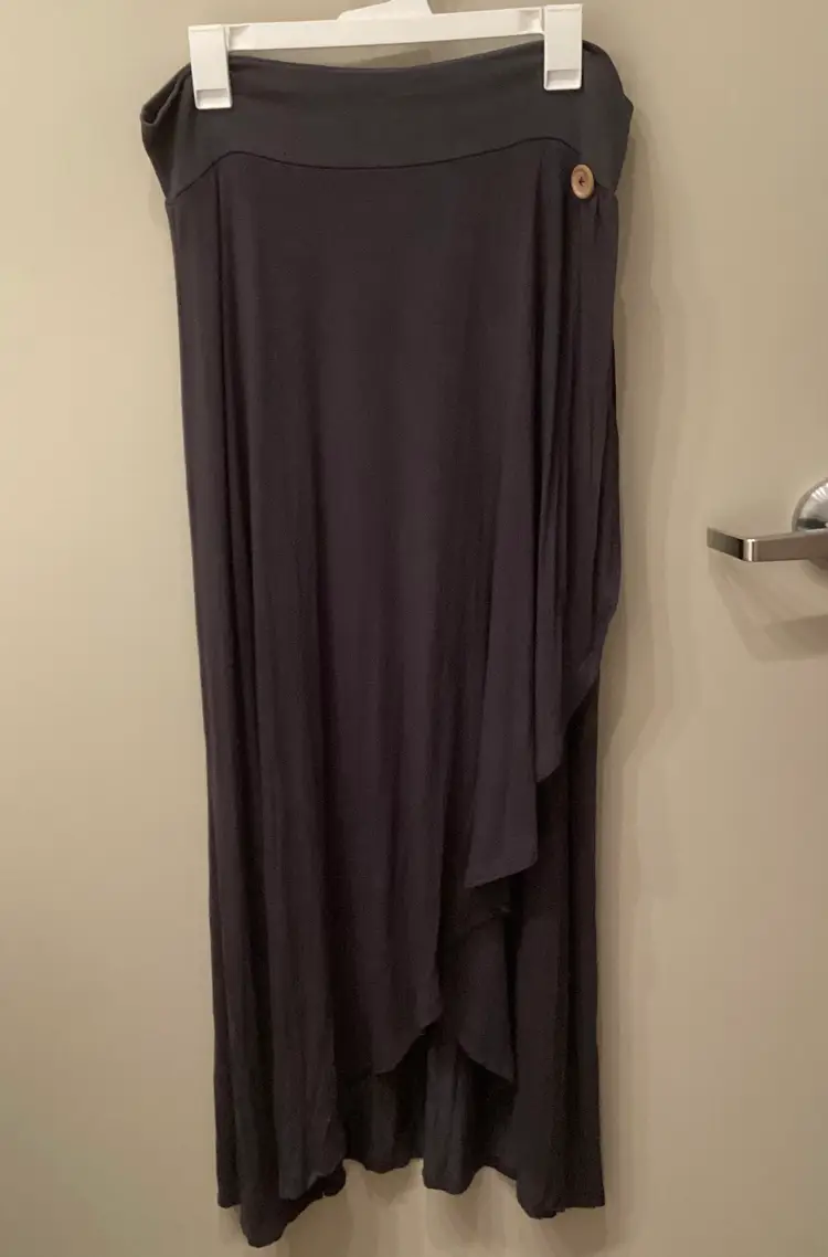Matilda Jane Joanna Gaines Sweet & Simple Faux Wrap Maxi Skirt Grey EXTRA LARGE