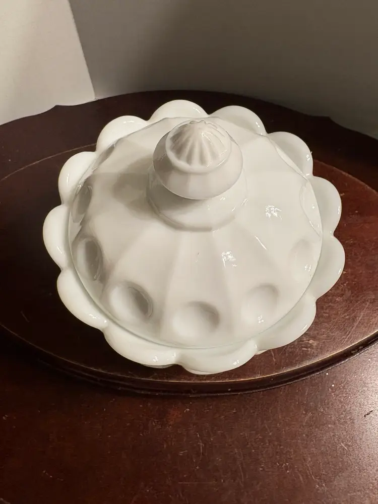 Indiana Glass Thumbprint Lidded Candy Dish