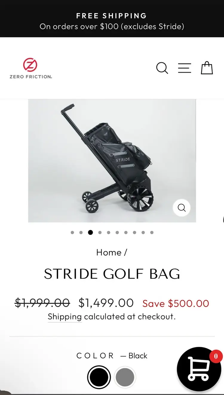 Brand New Zero Gravity Stride Golf Cart