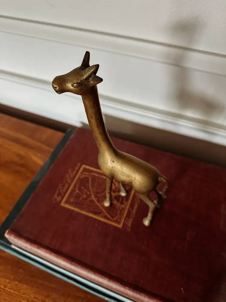 Solid Brass Giraffe Figurine