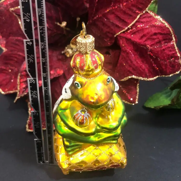 Frog Prince Ornament Vintage World Market - 4" tall