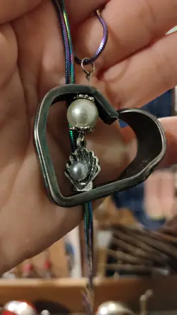 Shell floating heart pendant