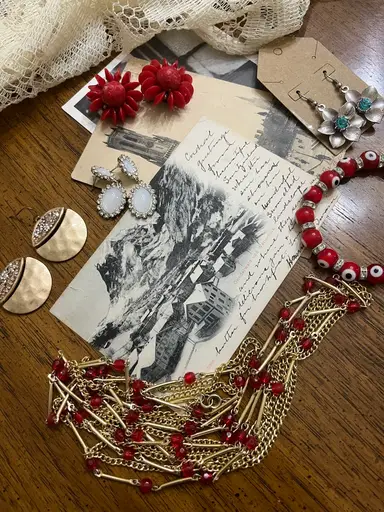 Antique Ephemera PostCards& Jewelry Finds When Traveling I Am Back!!